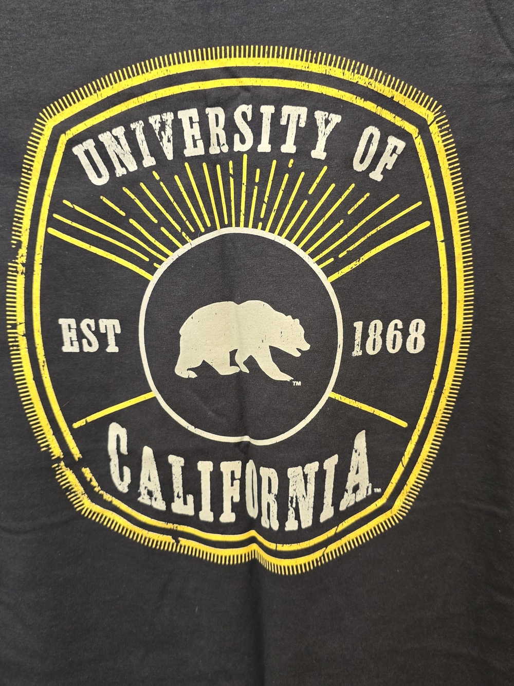 University of California Golden Bears T Shirt Men’s Large Black Cal Bears Tee - Picture 5 of 5